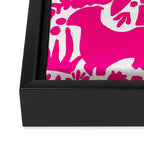Hot Pink Otomi Bright Pattern Framed Canvas Print Gallery Image 3