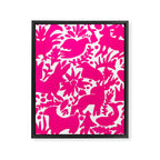 Hot Pink Otomi Bright Pattern Framed Canvas Print Gallery Image 8