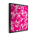 Hot Pink Otomi Bright Pattern Framed Canvas Print Gallery Image 2