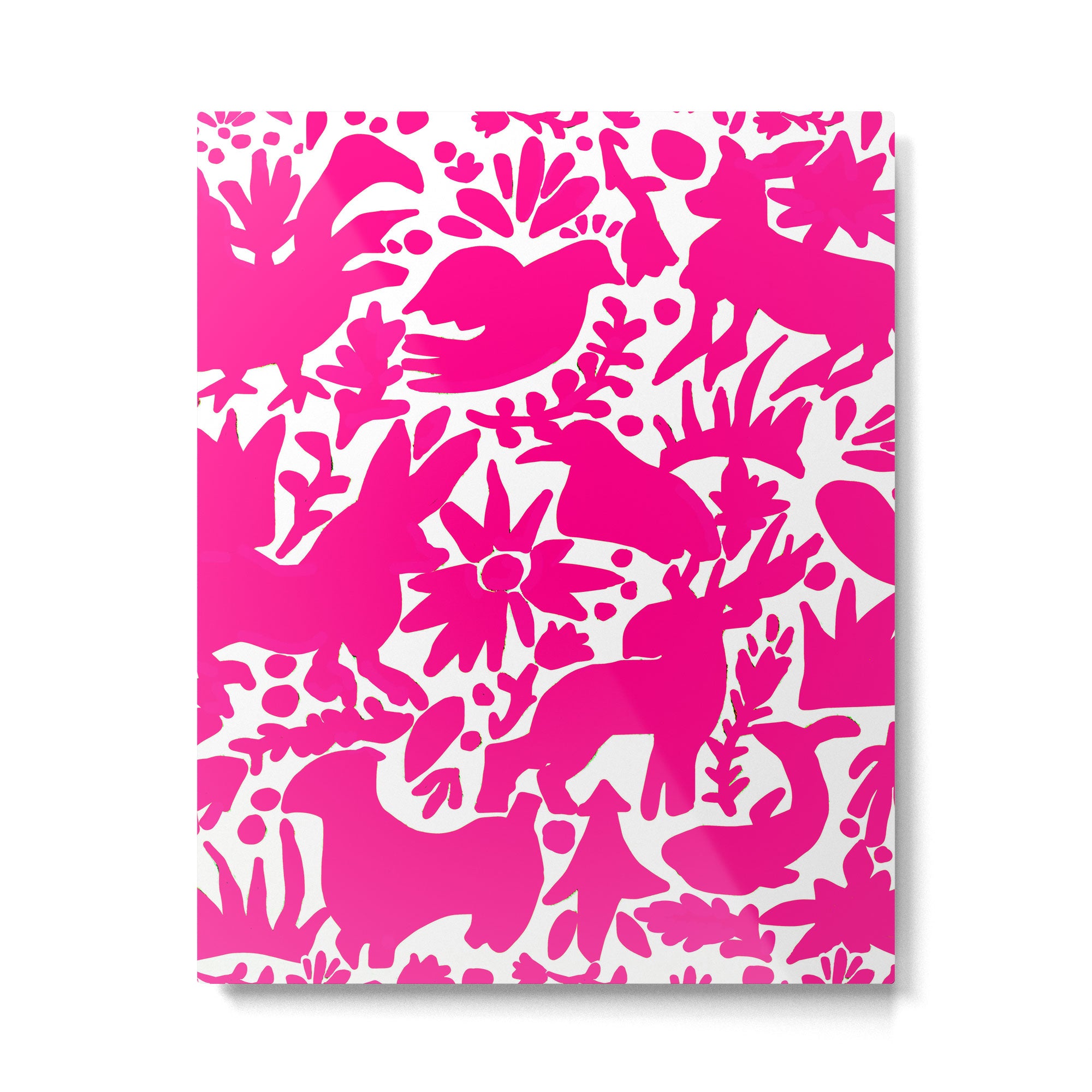 Hot Pink Otomi Bright Pattern Metal Print Gallery Image 6