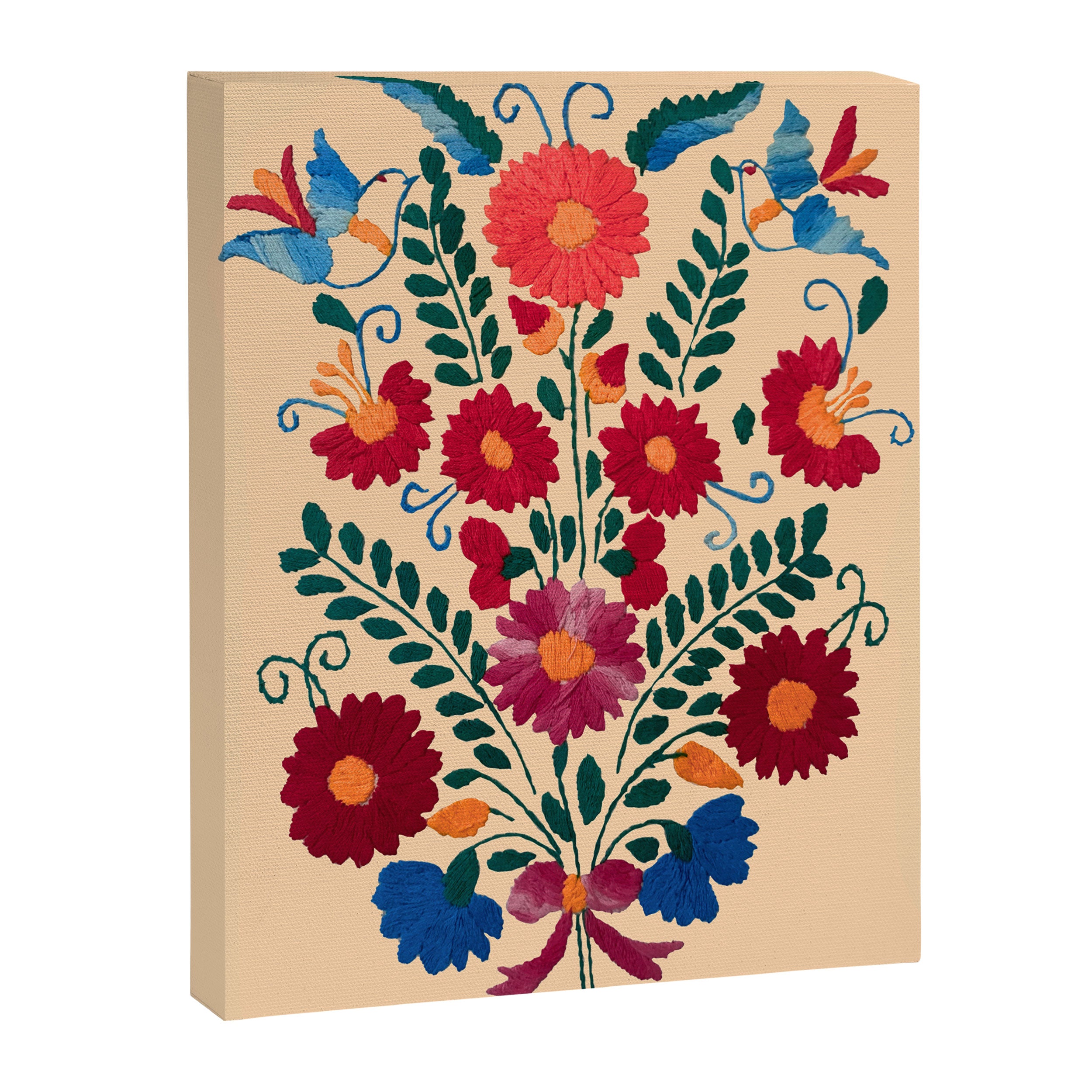 Mexican Bird Motif Cream  Canvas Print Gallery Image 8