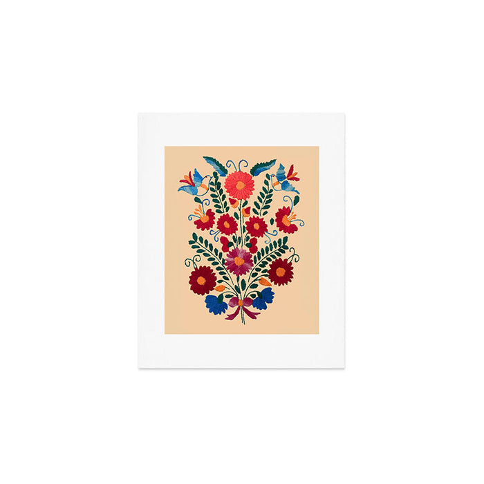 Mexican Bird Motif Cream  Art Print Gallery Image 1