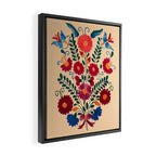 Mexican Bird Motif Cream  Framed Canvas Print Gallery Image 2