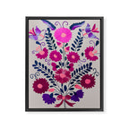 Mexican Bird Motif Gray Framed Canvas Print Gallery Image 8