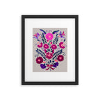 Mexican Bird Motif Gray Framed Art Print Gallery Image 6