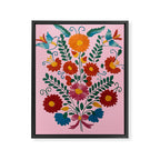 Mexican Blue Birds in Pink Framed Canvas Print Gallery Image 8