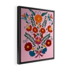 Mexican Blue Birds in Pink Framed Canvas Print Gallery Image 2