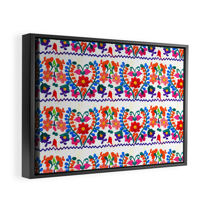 Mexican Fiesta of Flowers  Framed Canvas Print Gallery Image 1