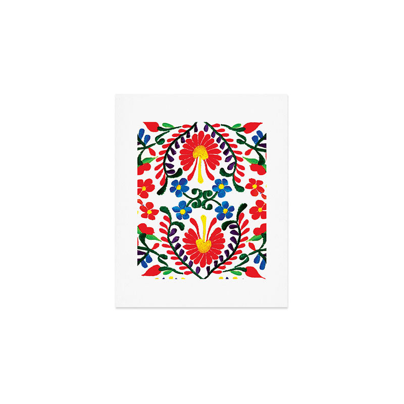 Mexican Red Fiesta of Flowers  Art Print Gallery Image 1