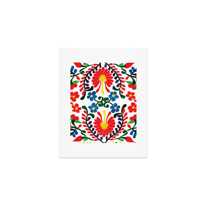 Mexican Red Fiesta of Flowers  Art Print Gallery Image 1