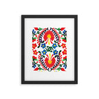 Mexican Red Fiesta of Flowers  Framed Art Print Gallery Image 5