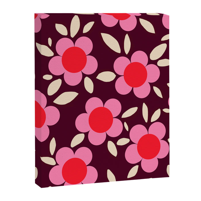 Pink and Maroon Flowers Pop Canvas Print Gallery Image 1