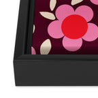 Pink and Maroon Flowers Pop Framed Canvas Print Gallery Image 3
