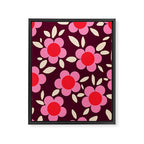 Pink and Maroon Flowers Pop Framed Canvas Print Gallery Image 8