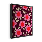 Pink and Maroon Flowers Pop Framed Canvas Print Gallery Image 2