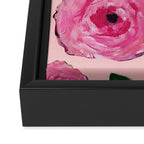 Pink Peonies on Blush Framed Canvas Print Gallery Image 3