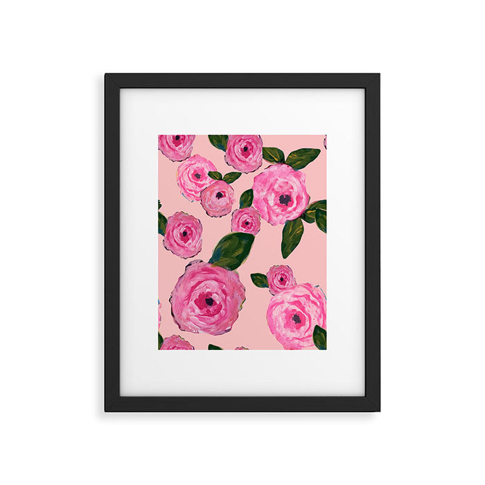 Pink Peonies on Blush Framed Art Print Gallery Image 1
