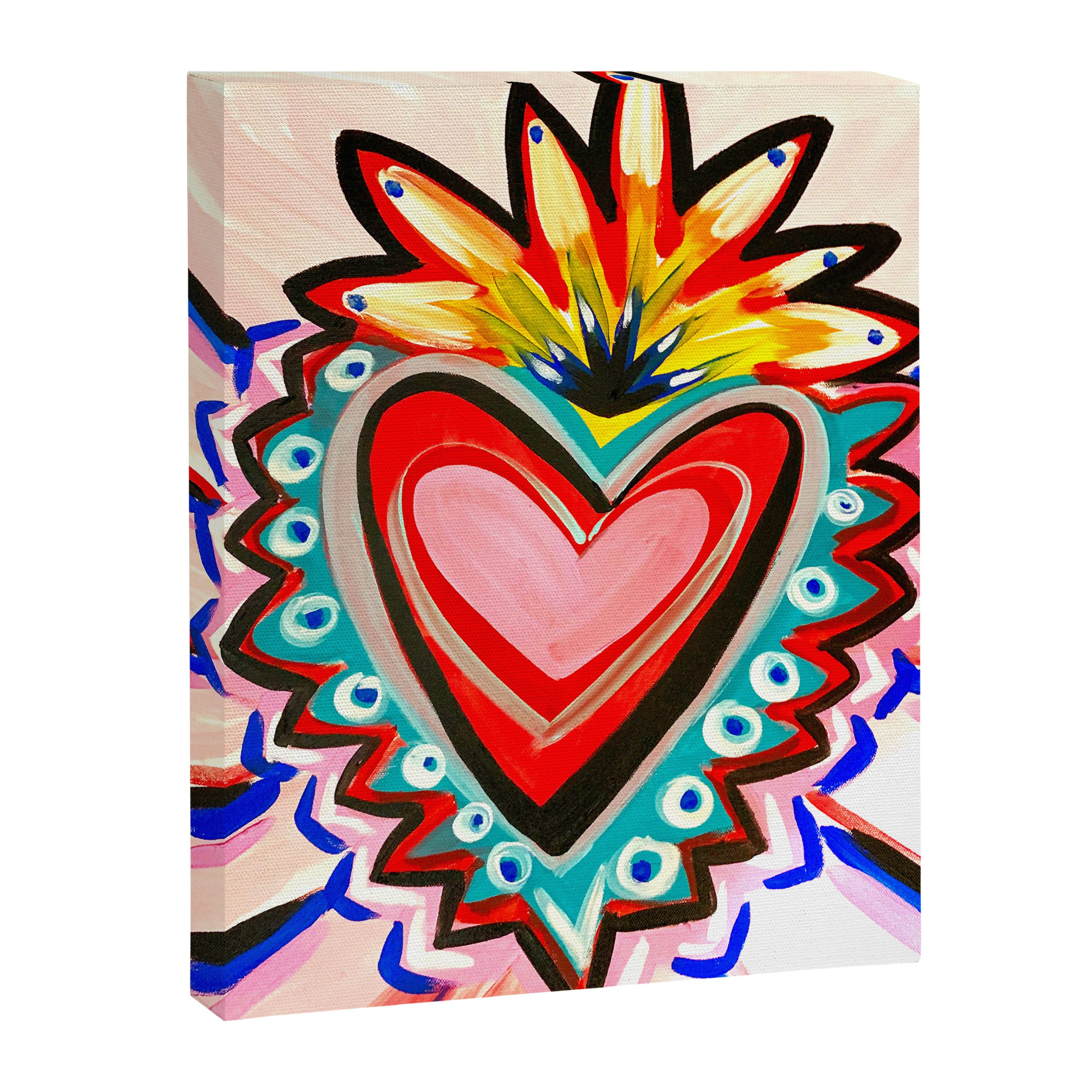 Sacred Heart Pink Canvas Print Gallery Image 6
