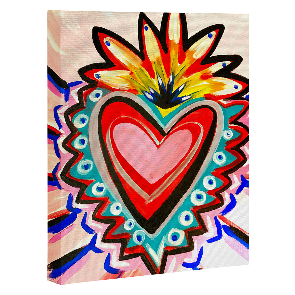 Sacred Heart Pink Canvas Print Gallery Image 3