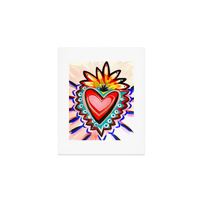 Sacred Heart Pink Art Print Gallery Image 1