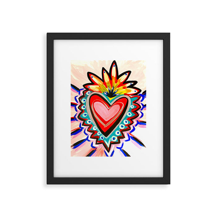 Sacred Heart Pink Framed Art Print Gallery Image 1