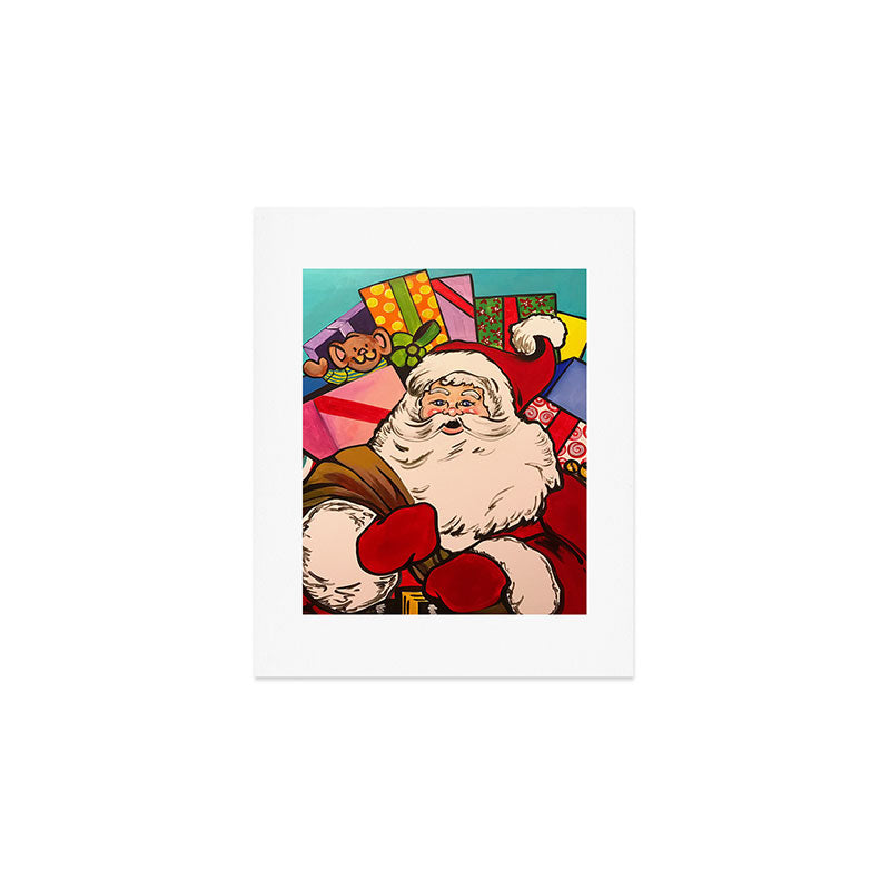 SANTA CLAUS WITH BOXES OF PRESENTS Art Print Gallery Image 1