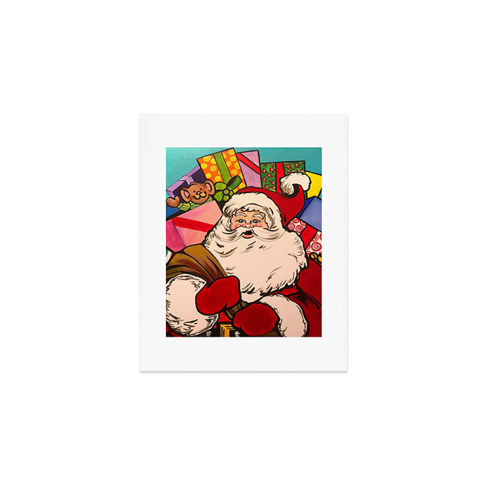 SANTA CLAUS WITH BOXES OF PRESENTS Art Print Gallery Image 1