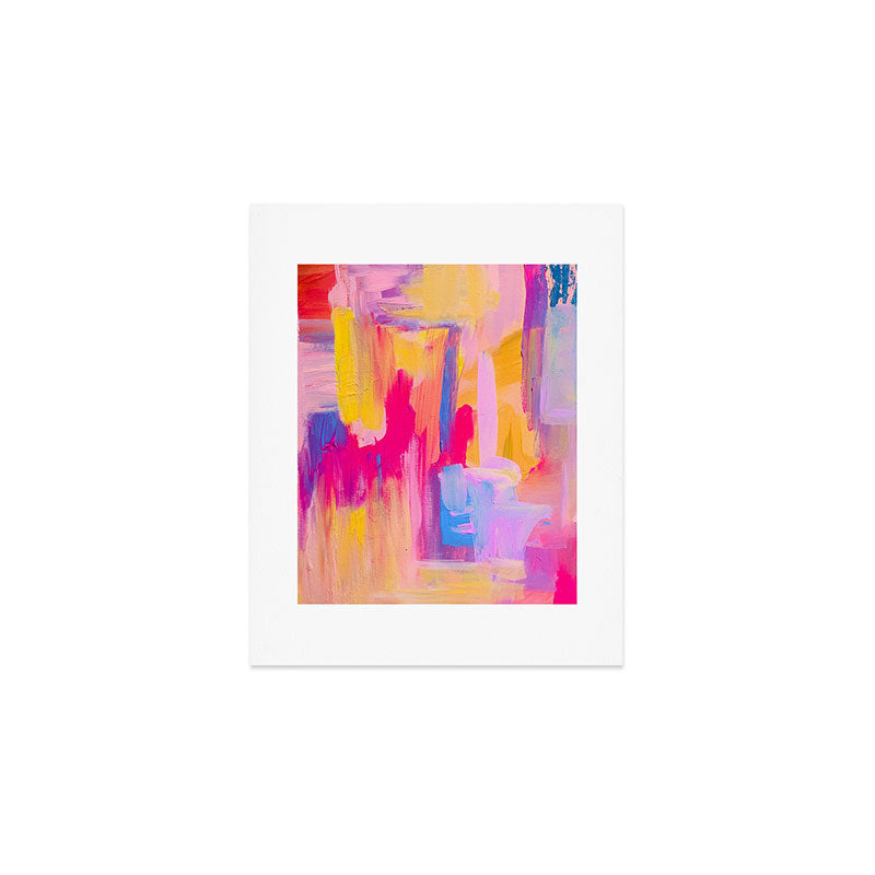 Summer Pink Pastel Abstract  Art Print Gallery Image 1