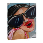 Summertime Girl with Big Black Glasses  Canvas Print Gallery Image 6