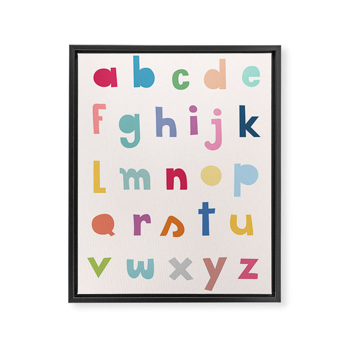 ABC alphabet art Framed Canvas Print Gallery Image 1
