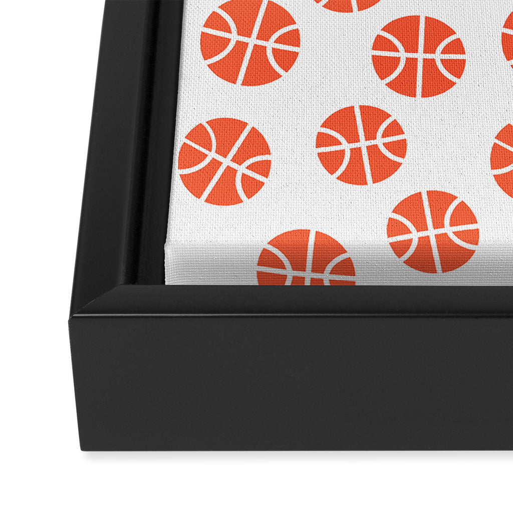 Basketball Pattern Framed Canvas Print Gallery Image 3