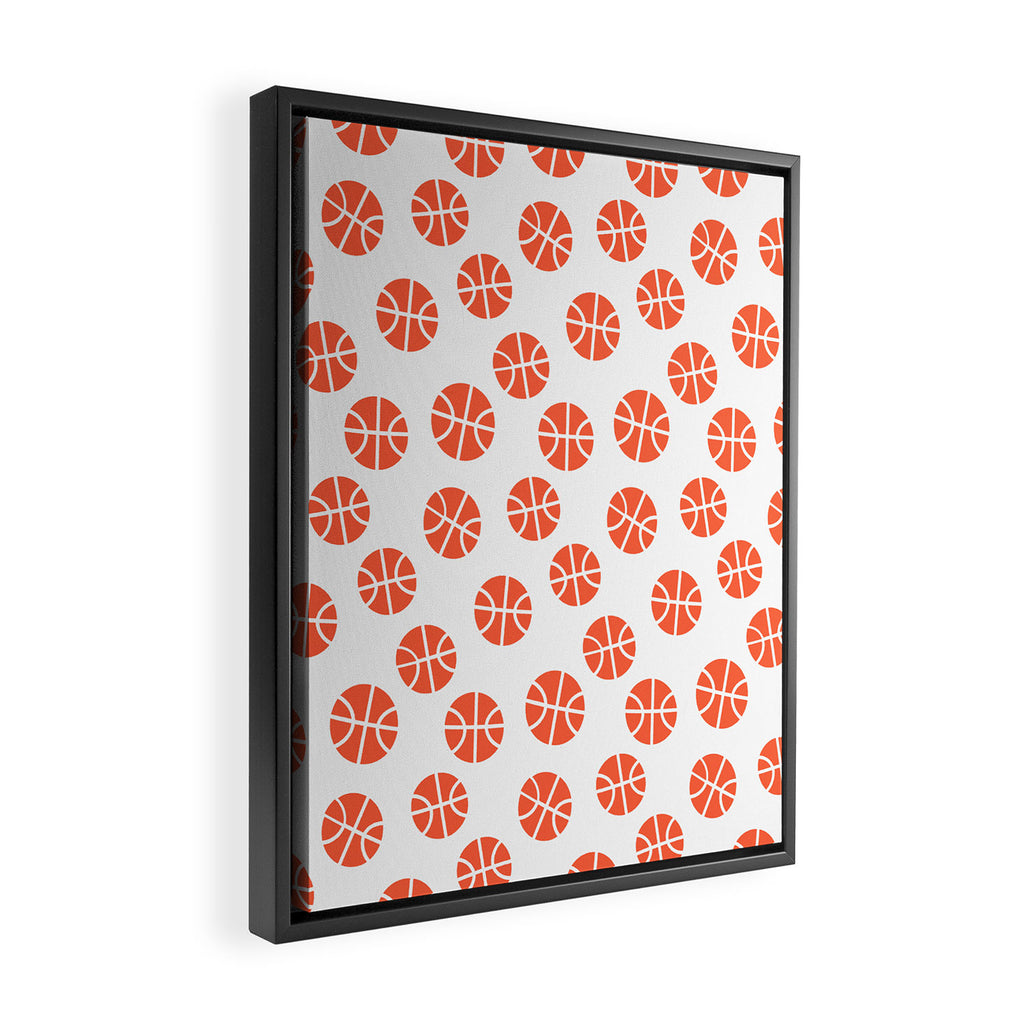Basketball Pattern Framed Canvas Print Gallery Image 2