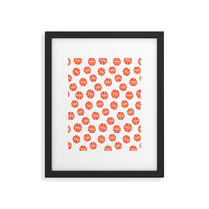 Basketball Pattern Framed Art Print Gallery Image 1