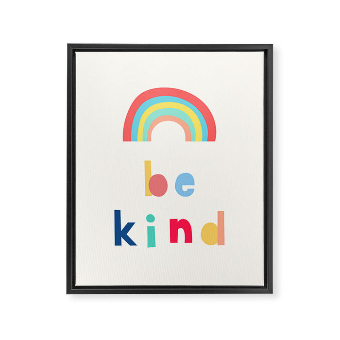 Be Kind Rainbow Framed Canvas Print Gallery Image 1