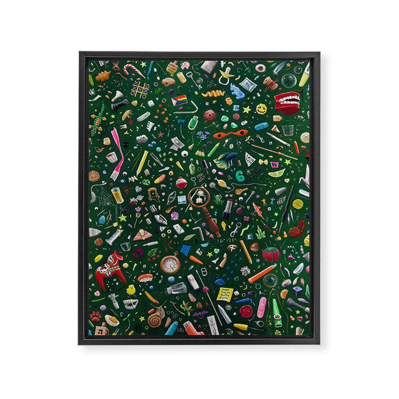 Tiny Things Painting Framed Canvas Print