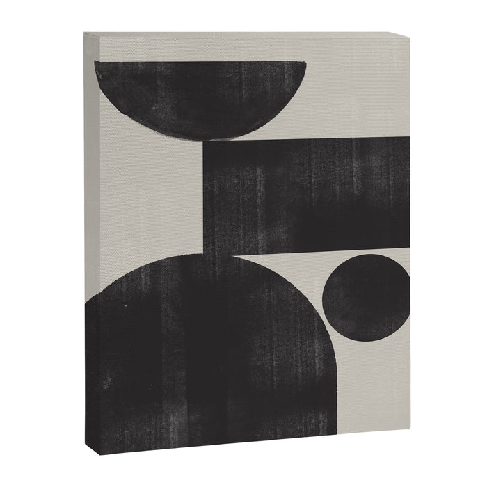 Abstract Black and Beige Geometric No. 1 Canvas Print Gallery Image 1