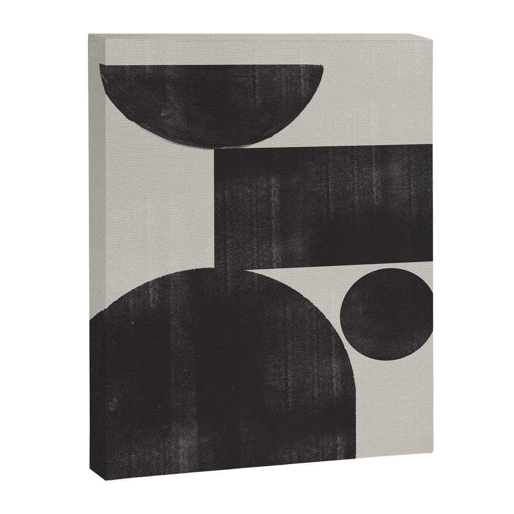 Abstract Black and Beige Geometric No. 1 Canvas Print Gallery Image 6