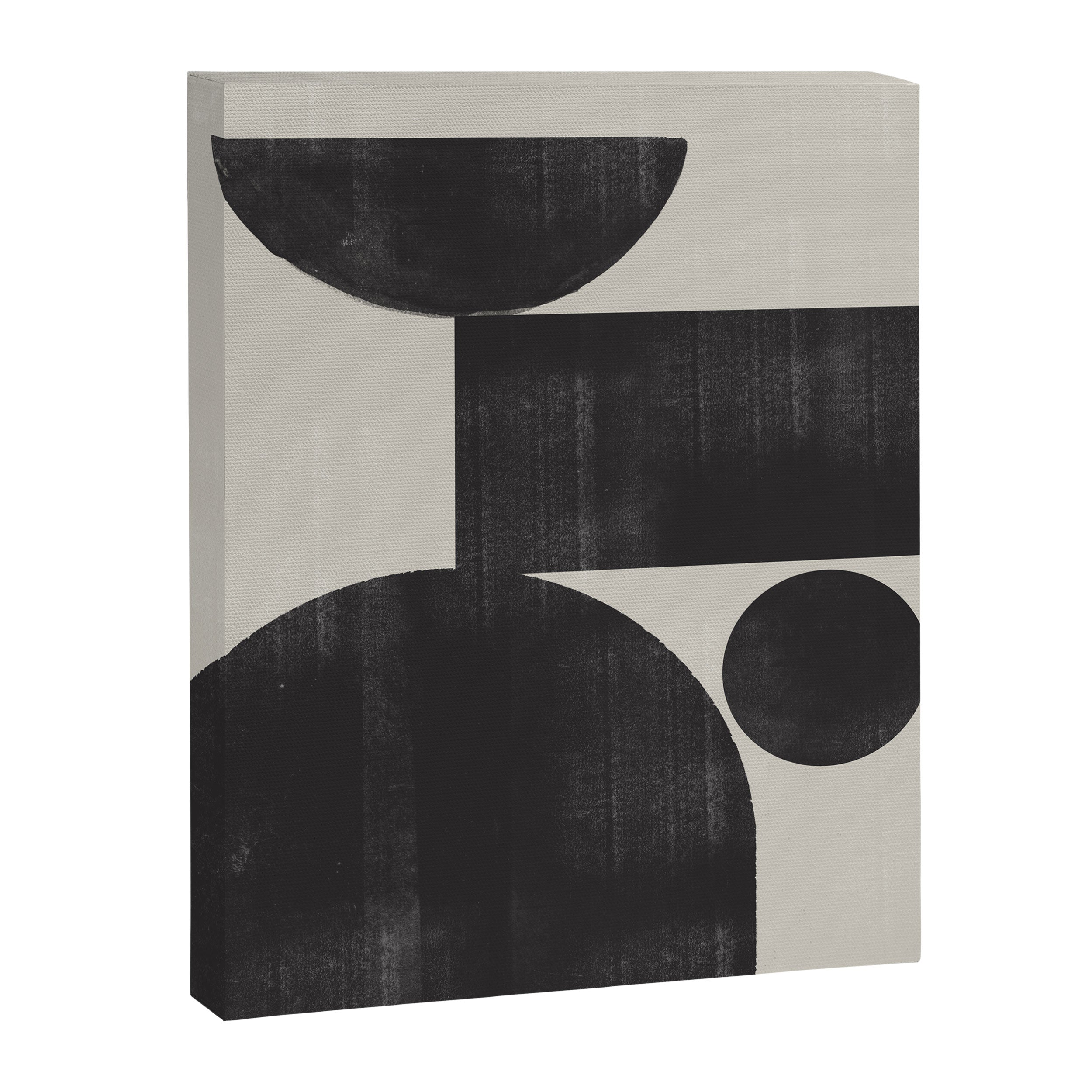 Abstract Black and Beige Geometric No. 1 Canvas Print Gallery Image 6