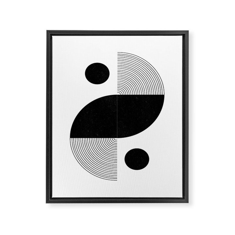 Abstract Black and White Minimalist Art Framed Canvas Print Gallery Image 6