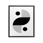 Abstract Black and White Minimalist Art Framed Canvas Print Gallery Image 6