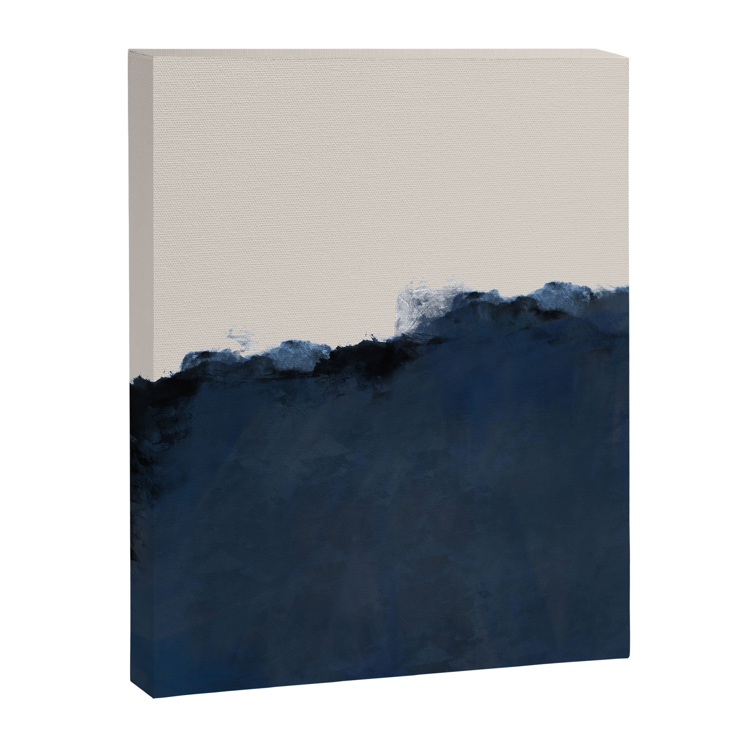 Abstract, blue, beige, indigo Canvas Print Gallery Image 6