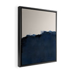 Abstract, blue, beige, indigo Framed Canvas Print Gallery Image 2
