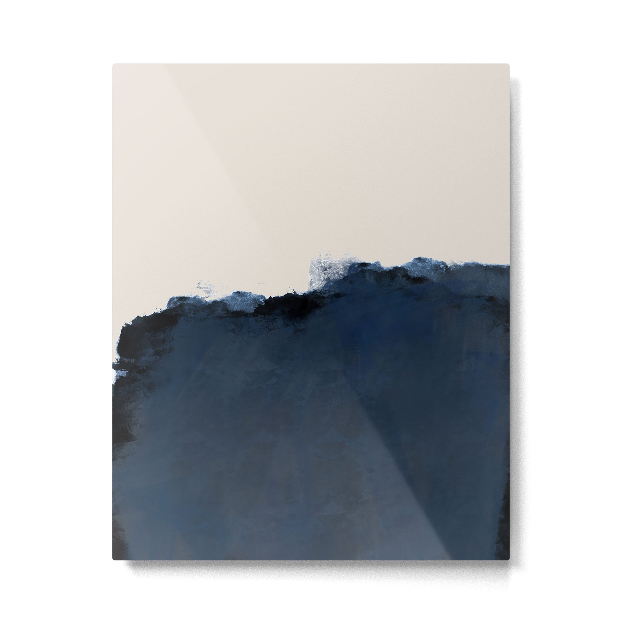 Abstract, blue, beige, indigo Metal Print Gallery Image 4