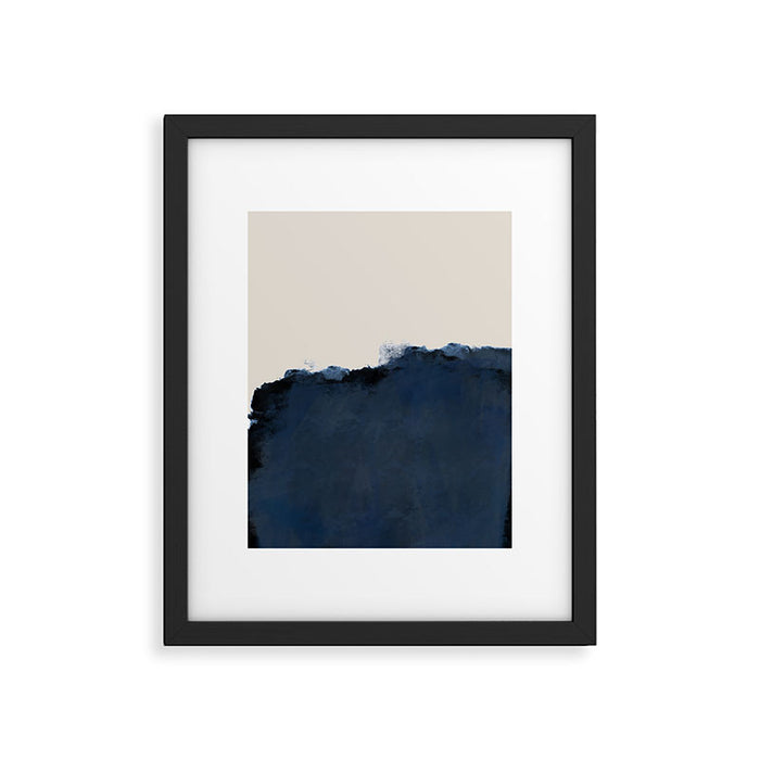 Abstract, blue, beige, indigo Framed Art Print Gallery Image 1