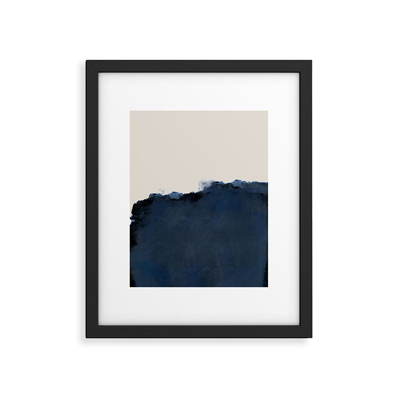 Abstract, blue, beige, indigo Framed Art Print Gallery Image 5