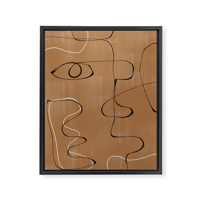 Abstract Face One Line Framed Canvas Print Gallery Image 6