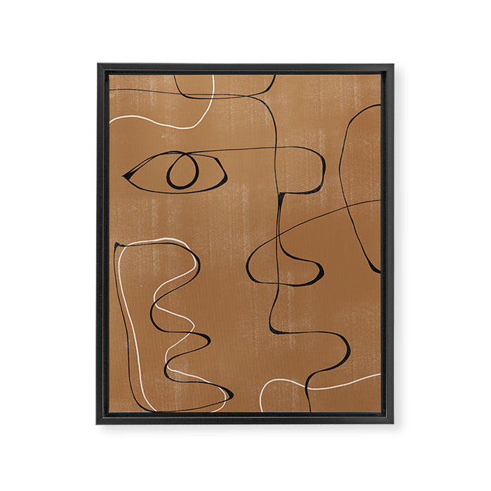 Abstract Face One Line Framed Canvas Print Gallery Image 1