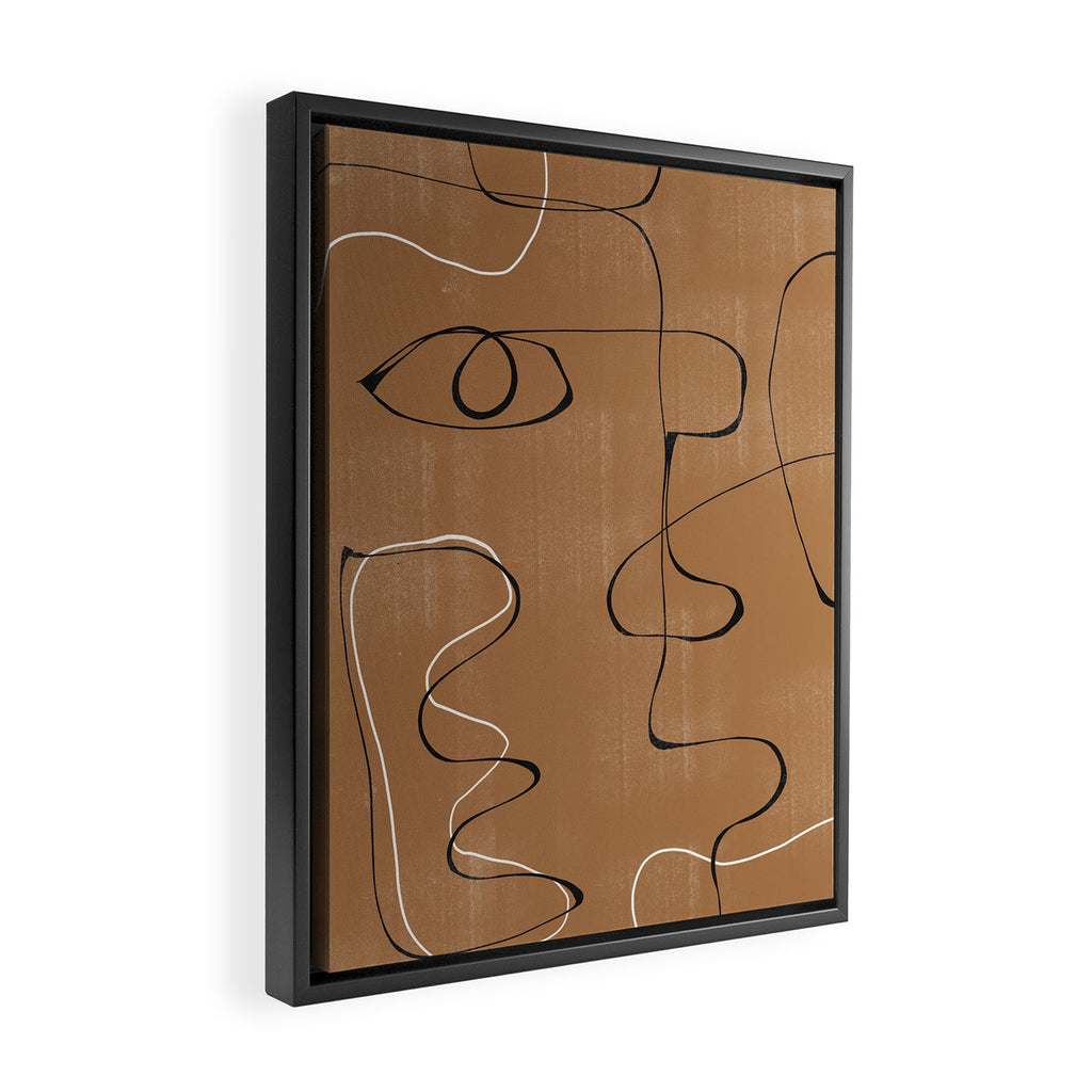 Abstract Face One Line Framed Canvas Print Gallery Image 2