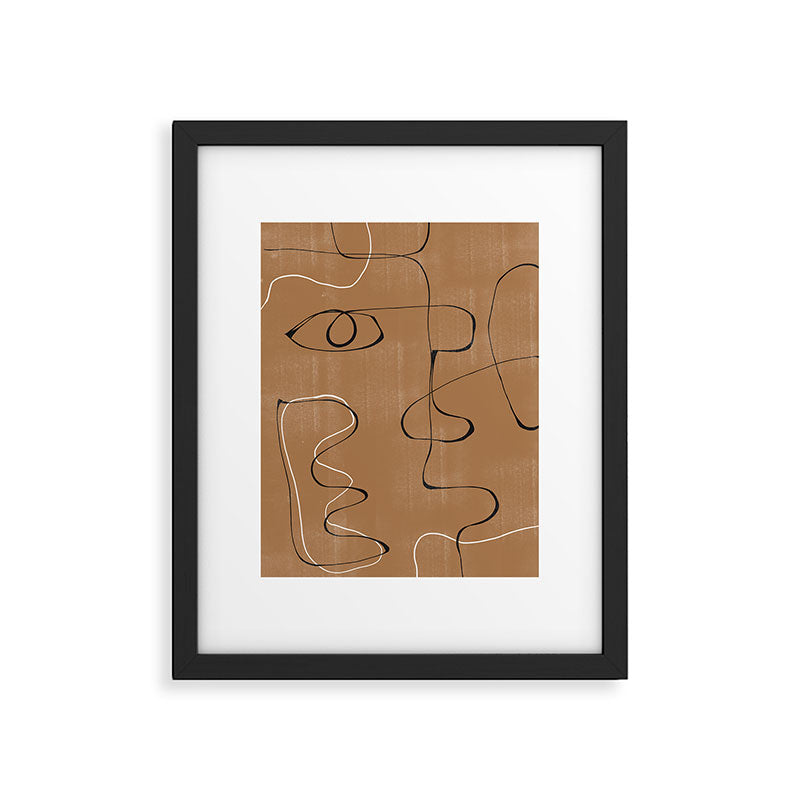 Abstract Face One Line Framed Art Print Gallery Image 5