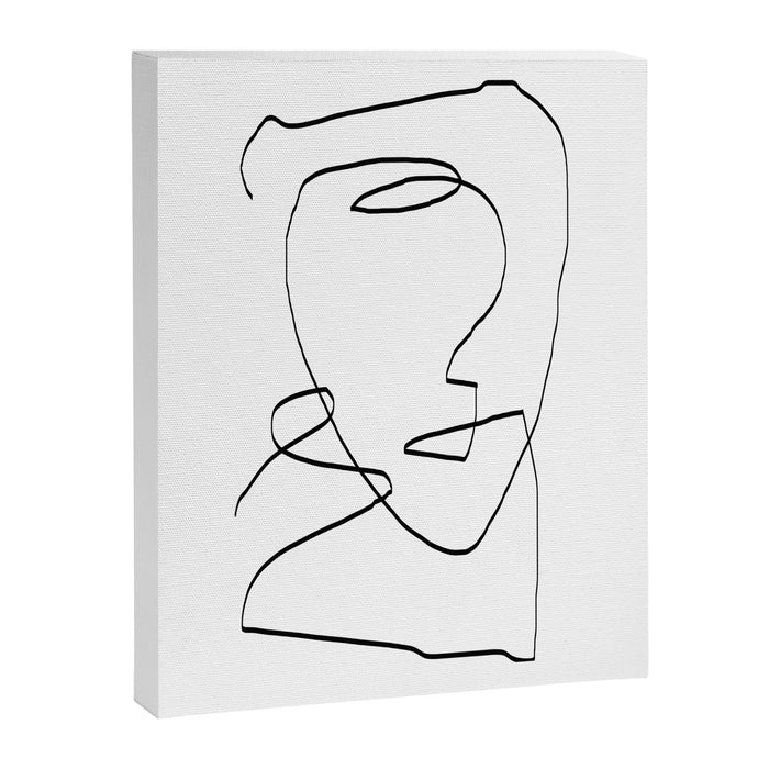 Abstract head, Minimalist Line Art Canvas Print Gallery Image 1